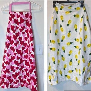 Kate spade aprons lot of two hearts and pineapples